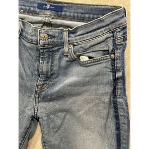 7 For All Mankind Size 27 High Waist Slim Kick Ankle Length Jeans‎ Stretch Denim